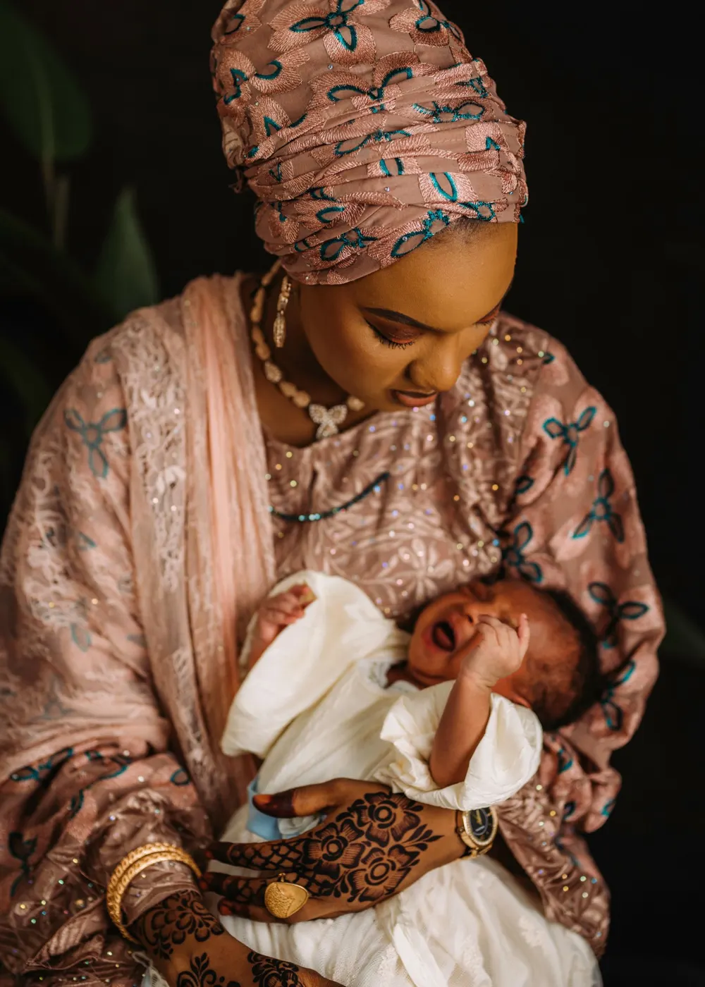 African mother with newborn